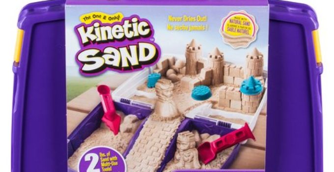 Kinetic sand folding sandbox