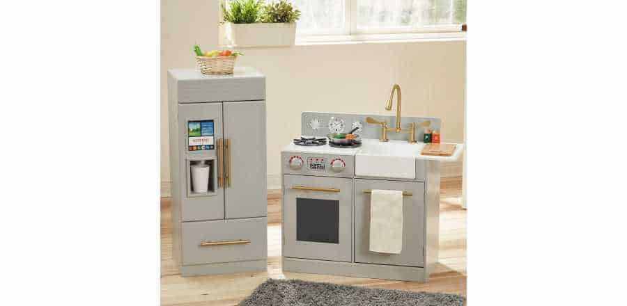 Teamson Kids-Modern Wooden Play Kitchen Set with Working Ice Maker and Removable Sink Review
