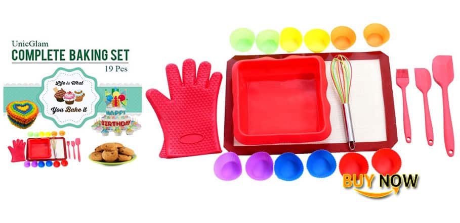 Awesome Baking Kit By UnicGlam Kids baking Set Girls Real Cupcake Making Kit One Complete Baking accessories for Beginners (Adult and Teens) and Professional Baking Lovers 19 Pieces Set Review