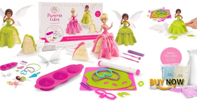 Real Cooking Princess Cakes Deluxe Baking Set - 22 Pc. Kit Includes Cake Mix, Fondant, and Sprinkles