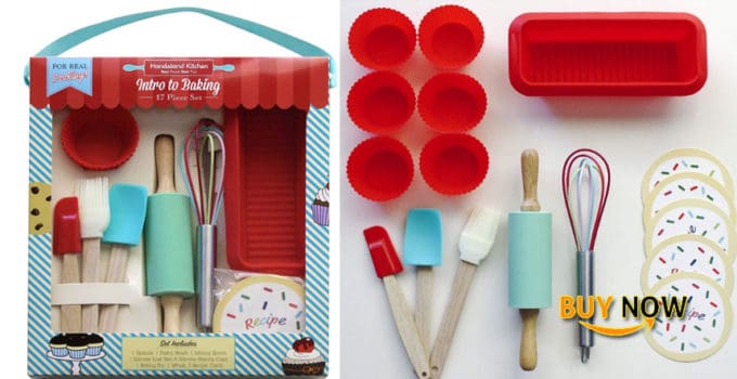 Review Handstand Kitchen 17-piece Introduction to Real Baking Set with Recipes for Kids