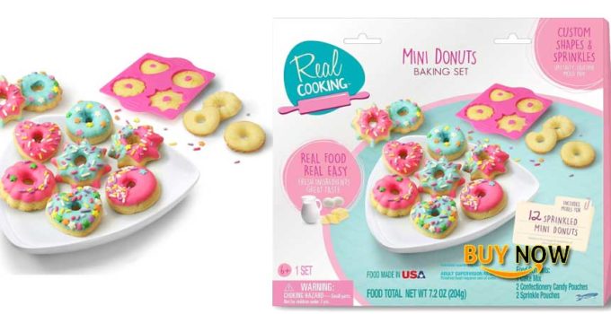 Real Cooking Sprinkled Mini Donuts Baking Set – 6 Pc