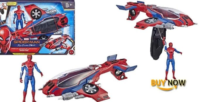 Spider-Man: Far from Home Spider-Jet with - Vehicle Toy & 6"-Scale Action Figure