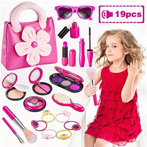 GiftInTheBox Pretend Makeup kit for Girls, Play Makeup Set with Pink ...