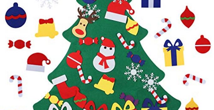 Felt Christmas Tree for Kids with 26pcs Detachable Ornaments,Wall Hanging Xmas Gifts Christmas Decorations