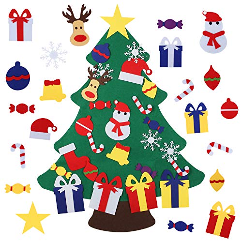 Felt Christmas Tree for Kids with 26pcs Detachable Ornaments,Wall ...