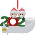 KOSIMI 2PCS Personalized 2-5 Family Members Name Christmas Ornament Kit, 2020 Survived Family Customized Christmas Decorating DIY Creative Gift Xmas Tree Hanging Ornaments (Family of 2)