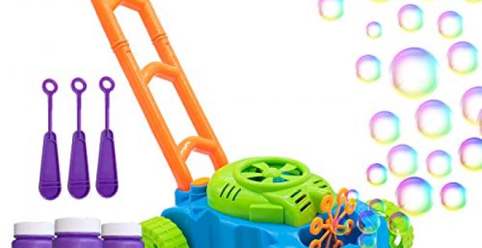Lydaz Bubble Mower for Toddlers, Kids Bubble Blower Machine Lawn Games, Outdoor Push Toys, Christmas Birthday Gifts for Preschool Baby Boys Girls