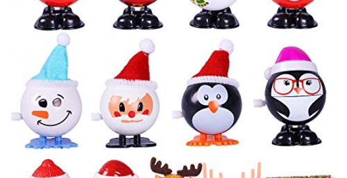 Max Fun 12pcs Christmas Stocking Stuffers Wind Up Toys Assortment for Christmas Party Favors Goody Bag Filler (Christmas Wind up Toys)