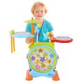 Dimple Electric Big Toy Drum Set for Kids with Movable Working Microphone to Sing and a Chair - Tons of Various Functions and Activity, Bass Drum and Pedal with Drum Sticks (Adjustable Volume)