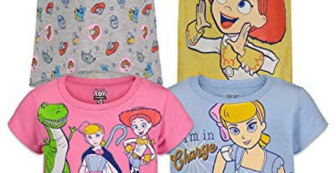 Disney Toy Story Bo Peep Jessie Toddler Girls 4 Pack Short Sleeve T-Shirts 5T