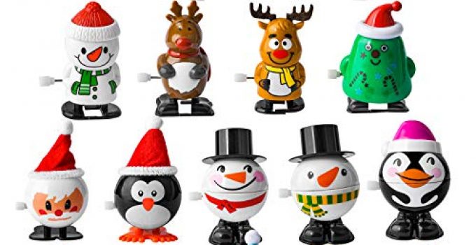 JOYIN 18 Pack Christmas Wind Up Toy Assortments Stocking Stuffers for Christmas Party Favor Supply Accessories (18 Pieces Pack)