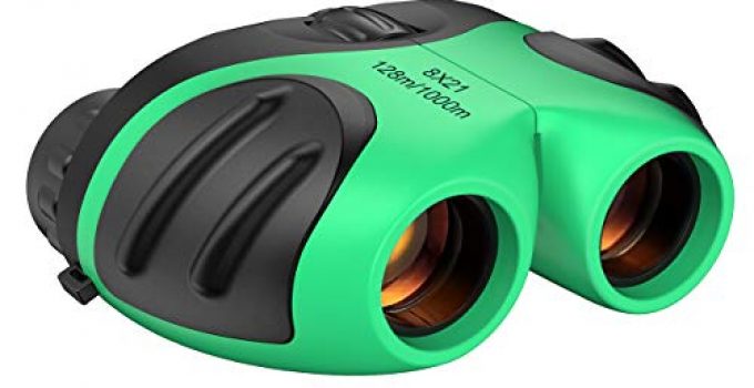 Binoculars for Kids, 8x21 Compact Binoculars for Birding Watching Toys for 3-12 Year Old Boys Christmas Xmas Gifts for 3-12 Year Old Girls Telescope for Kids Stocking Fillers Green TGUS01