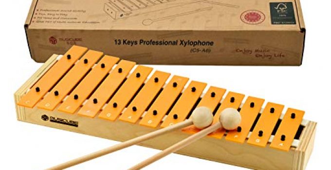 MUSICUBE 13 Keys Xylophone for Kids Wooden Xylophone Musical Instrument with Mallets Glockenspiel Instrument Educational Sensory Musical Toys Christmas Gift Choice for Boys Girls Aged 3+