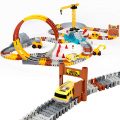226pcs Construction Themed Race Tracks Set, Flexible Trains Tracks With 2 Race Trucks, Toy Cars Set for 2 3 4 5 6 7 Years Old Child Kids Boys and Girls, Road Race Playset for Christmas Birthday Gift