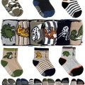 Tiny Captain Toddler Boys Dinosaur Socks 1 Year Old Non Slip Grips 8 36 Months Gift 6 Pack Ages 1 to 3 (Dark Colors)