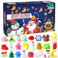 EZIGO 2020 Advent Calendar for Kids and Adults Christmas Countdown Calendar for Girls Boys Kids 24Pcs Christmas Animals Mochi Squishies Toy Party Favor Xmas Gifts