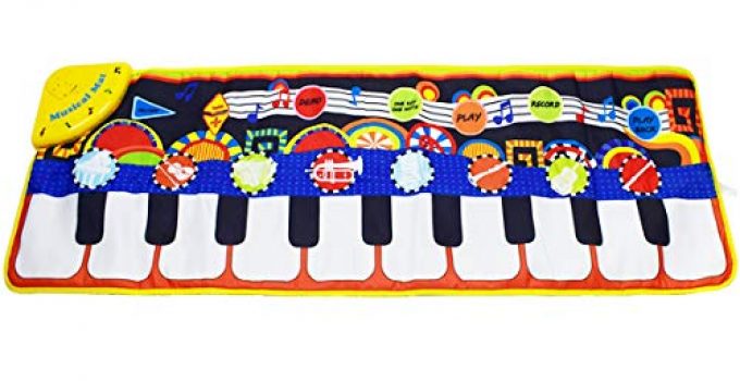 KAREZONINE Piano Mat, Kids Keyboard Mat Playmat Education Toy Birthday Christmas Easter Day Gift for Kids Boys Girls