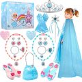 TERTOY Princess Dress Up Shoes & Jewelry Boutique - Princess Toys with Purse, Blue Princess cloak, Crowns, Necklaces, Bracelets, Rings, Girls Beauty Gift Toys for Age 3 4 5 6 Year Old for Birthday Christmas