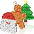 3 Packs Christmas Pop Fidget Toys - Push It Bubble Sensory Fidgets Toy Xmas Trees Santa Claus Gingerbread Man Gifts for Kids Adults