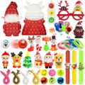 44 Pack Christmas Novelty Assortment Pop Dimple Fidget Toys,Decorations Game Toys Fidget Packs for Kids Party Favors, Christmas Goodie Bags