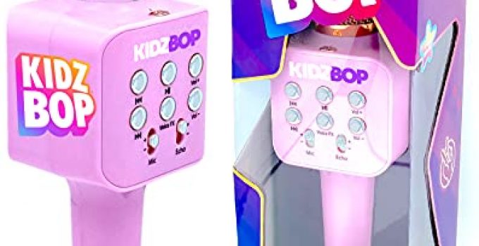 Move2Play Kidz Bop Karaoke Microphone Gift, The Hit Music Brand for Kids, Toy for 4, 5, 6, 7, 8, 9, 10 Year Old Girls and Boys, Pink