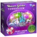 Bryte Little Growers Unicorn Terrarium Kit for Kids with Rainbow Fairy Lights&Paintable Figurines - Plant&Grow Light Up Garden - Science&Craft Kits for Girls&Boys - STEM Age Gifts&Toys
