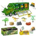 Dinosaur Toys for 1 2 3 4 5 6 Year Old Boys, Kids Toys Pull Back Dinosaur Transport Truck with Sound and Music&Light Toy Cars, Best Gift Party Christmas Birthday Gifts for Boys&Girls Age 1 2 3 4 5 6