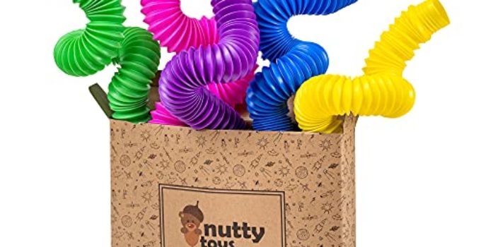 nutty toys 5 pk Jumbo XL Pop Tube Sensory Toys - Fine Motor Skills & Learning for Toddlers, Top ADHD Fidget 2021, Unique Kids & Adults Christmas Stocking Stuffer Gift Idea, Best Boy & Girl Present
