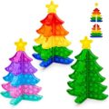 3PC Big Pop Push Bubble Fidget Sensory Toy Fidget Pack, Christmas Tree Snowflakes Bubble Pop Fidget 3D Puzzle Toy, Stress Relief Toys (Christmas Tree Pop It 3PCS)