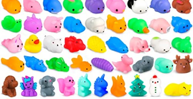 80Pcs Kawaii Squishies, Mochi Squishy Toys for Kids Party Favors, Mini Stress Relief Toys for Boys & Girls Birthday Gifts, Classroom Prizes, Goodie Bag Stuffers, Xmas Gift for Kid Adult (Random)