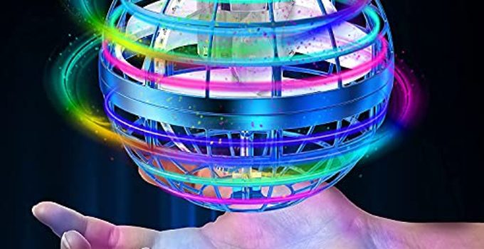 AMERFIST Flying Ball Toys, Hover Orb, Globe Shape Magic Controller Mini Drone, RGB Lights Spinner 360 Rotating Spinning UFO Safe for Kids Adults(Blue)