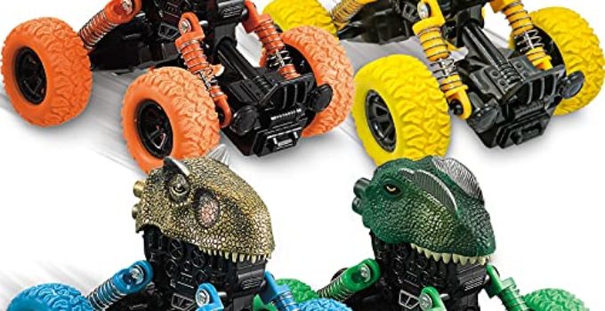 Dinosaur Toys for 2-7 Year Old Boys 4 Pack Dinosaur Toys Pull Back Cars for 2-4 Year Old Boys Kids Toys Christmas Birthday Gifts for 2 3 4 5 6 7 Year Old Boys