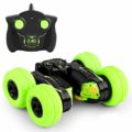 Rc Cars for Kids Boys Girls 5-12 Remote Control Car 4WD 2.4Ghz Double-Sided Wheels 360° Standing Rotation with Two Rechargeable Batteries, Best Gift Toy for Christmas (Light Green)