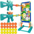 Shooting Game Toys for Boys Age 5 6 7 8 9 10+ Years Old,Foam Popper Guns for 2 Player,Electric Shooting Target & Air Blaster with 24 Foam Bullet Balls Birthday Gift for Kids Girls