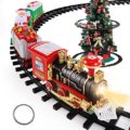 TEMI Christmas Train Toys Set Around Tree, Electric Railway Train Set w/ Locomotive Engine, Cars and Tracks, Battery Operated Play Set w/ Lights and Sounds, Christmas Spirit Gift for Kids Boys Girls