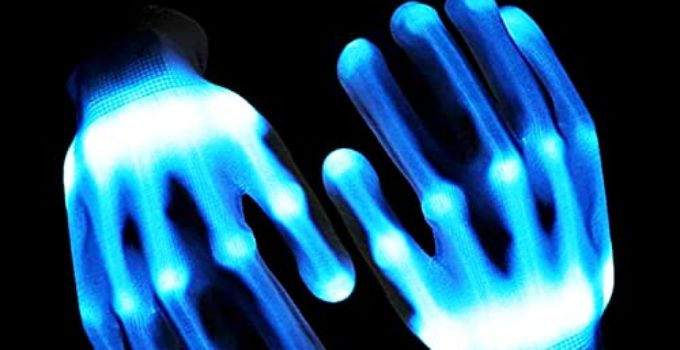 UWEIDOIT LED Gloves, Flash Finger Lights Gloves, 3 Colors 10 Modes Colorful Light up Gloves Glowing Christmas Thanksgiving Clubbing Party Cool Toys Gifts for Teens Kids Adults