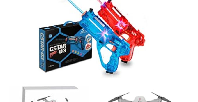shoot&fly Gun Game Blaster as a Remote Control Drone, Toy Guns with an Quadcopters, Top Toys 2021, Shooting Game for Boys and Girls, Flying Toys Saucer Target, Teen Games, Christmas Toys 2021 (Set2)