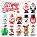 12 Pack Wind Up Toys for Kids, Assorted Novelty Jumping and Walking Clockwork Toys for Party, Favors Gift Goody Bag Filler Stocking Stuffers and Fun Decoration
