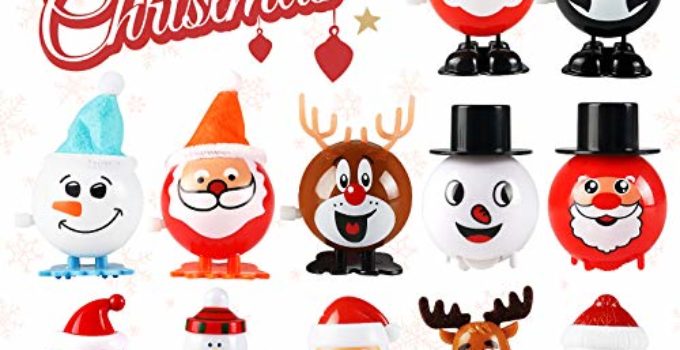 12 Pack Wind Up Toys for Kids, Assorted Novelty Jumping and Walking Clockwork Toys for Party, Favors Gift Goody Bag Filler Stocking Stuffers and Fun Decoration