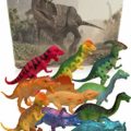 3 Bees & Me Dinosaur Toys for Boys and Girls with Storage Box - 12 Large 6 Inch Toy Dinosaurs & Case - Gift for Kids Age 3 to 8