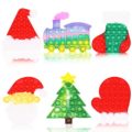 Christmas Pop Fidget Sensory Toy Sets,6 Pack Merry for Anxiety for Kids and Adults Stress Reliever Silicone Toy Squeeze Sensory Toy,Christmas Tree, Hat, Gloves, Train, Socks