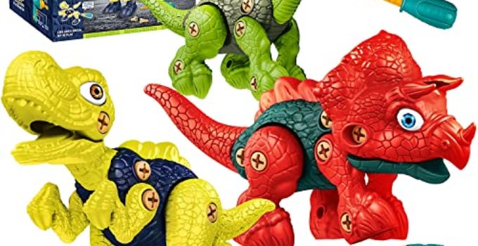 Dinosaur Toys for Kids 3-5, 5-7 - Large Size Take Apart Dinosaur Christmas Toys Gifts for Ages 3 4 5 6 7 Year Old Boys Girls, Toddler Educational Building Toys with Sounds DIY Assembly Boy Toys