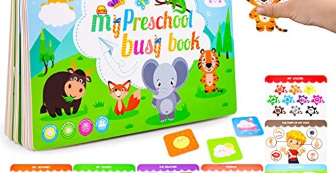 Foayex Montessori Toys for Toddlers, Educational Busy Book with 12 Themes, Preschool Learning Toys Activity Book, Birthday Gifts for 2 3 4 Year Old Boys & Girls