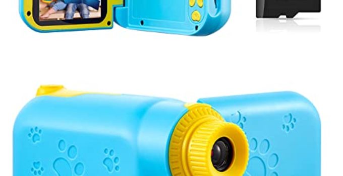 Kids-Camcorder Digital Video Camera Children-DV - Christmas Birthday Gifts for Age 3 4 5 6 7 8 9 , Kids Portable Sport DV for Toddler Toy with 32GB SD Card & 2.4" Screen-Blue