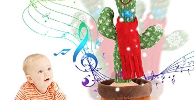 MIAODAM Volume Adjustable Dancing Cactus Toy, Singing, Talking, Recording & Repeats What You say, Christmas Toys Gift for Kids