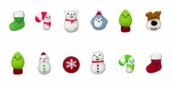 QINGQIU 24 PCS Christmas Mochi Squishy Toys Squishies Christmas Toys for Kids Girls Boys Toddlers Christmas Party Favors Stocking Stuffers Gifts