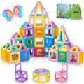 Toys for 3 Year Old Girls Boys Magnetic Building Blocks for Girls Gifts Kids Magnetic Tiles Educational Toys for Toddlers STEM Learning by Playing Set Christmas Toys for 3 4 5 6 7 8 Year Old Boys Girl
