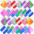 26pcs Mini Pop Fidget Toys Pack Push Bubble Pop Keychain Toy, Anxiety Stress Relief Simple Hand Toys, Silicone Squeeze Sensory Toys Christmas Decoration Gift for Kids Adults