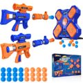 ABERLLS Shooting Game Toy for Age 5 6 7 8 9 10+ Years Old Kids Boys, Digital Electronic Scoring Shooting Targets 2pk Foam Ball Popper Air Blaster, Ideal Gift, Compatible with Nerf Toy